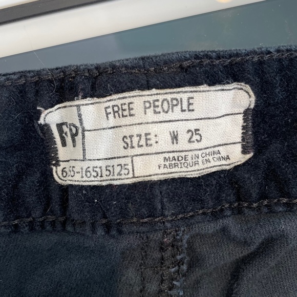 Free People Navy Blue Velour Jeans Size 25 - Picture 2 of 5